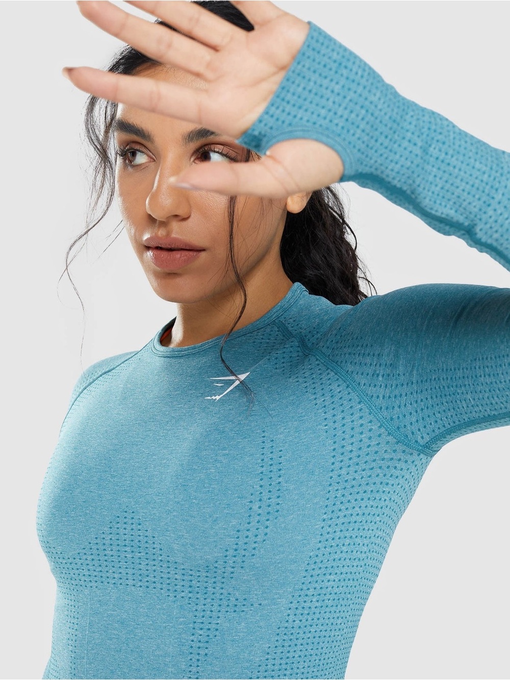 Gymshark Women’s Vital Long Sleeve Seamless Workout Top - Aqua